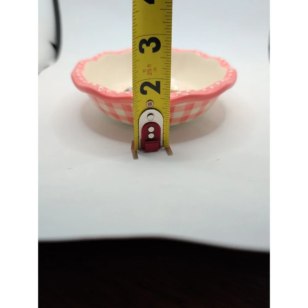 The Pioneer Woman Cowboy Hat Mini Pie Pan Stoneware Pink Plaid Rope Western